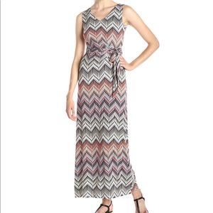 NYDJ Charlene Aztec Maxi Dress w/built-in slip sz6